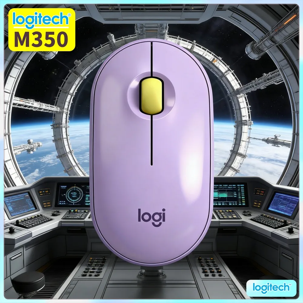 Logitech M350 Pebble Office Mouse - Slim Shape, Quiet Scroll, Dual Mode, 10M Range, Daily Task Perfect