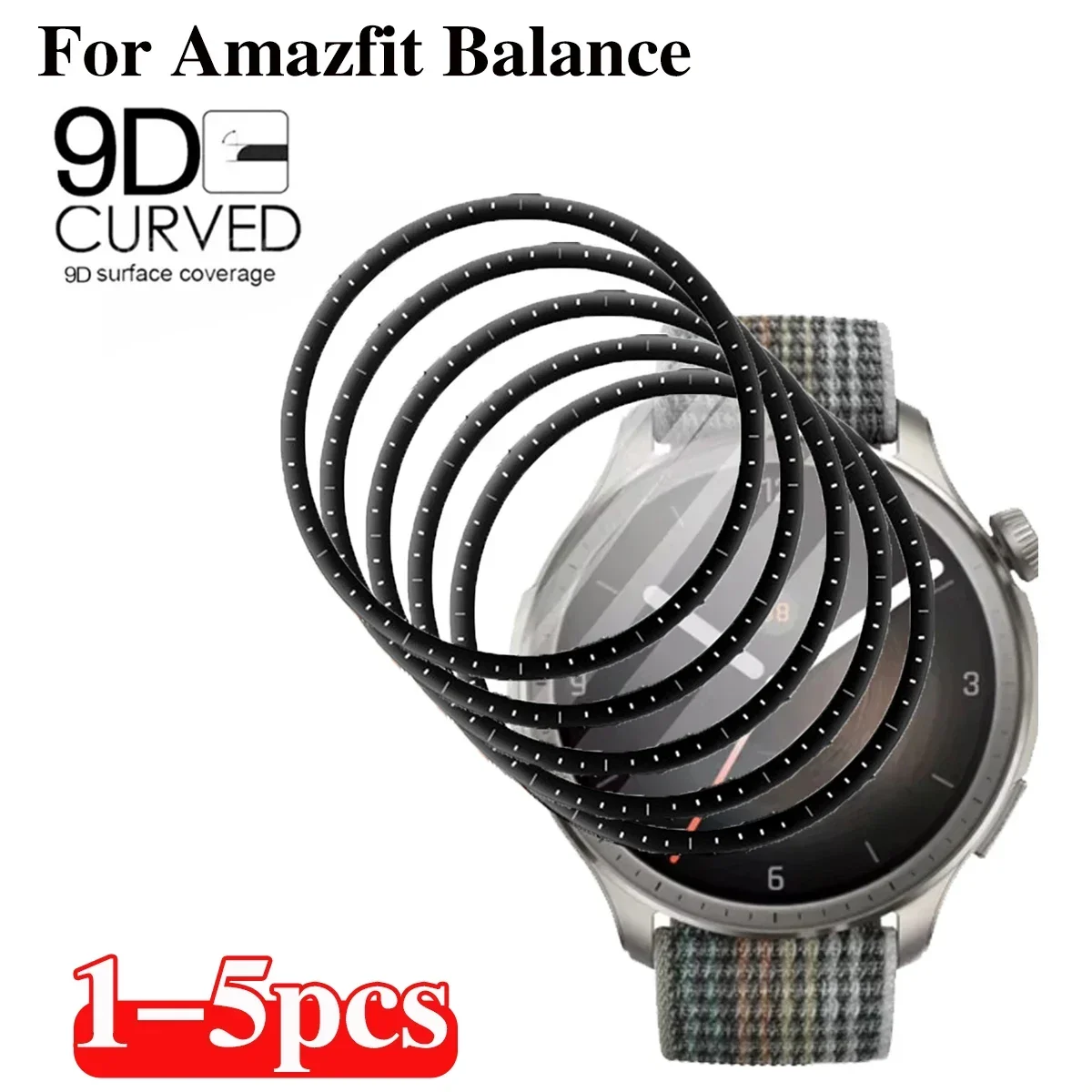 9D Soft Curved Film For Amazfit Balance Full Cover Screen Protector with Graduated HD films Smartwatch Accessories image 2