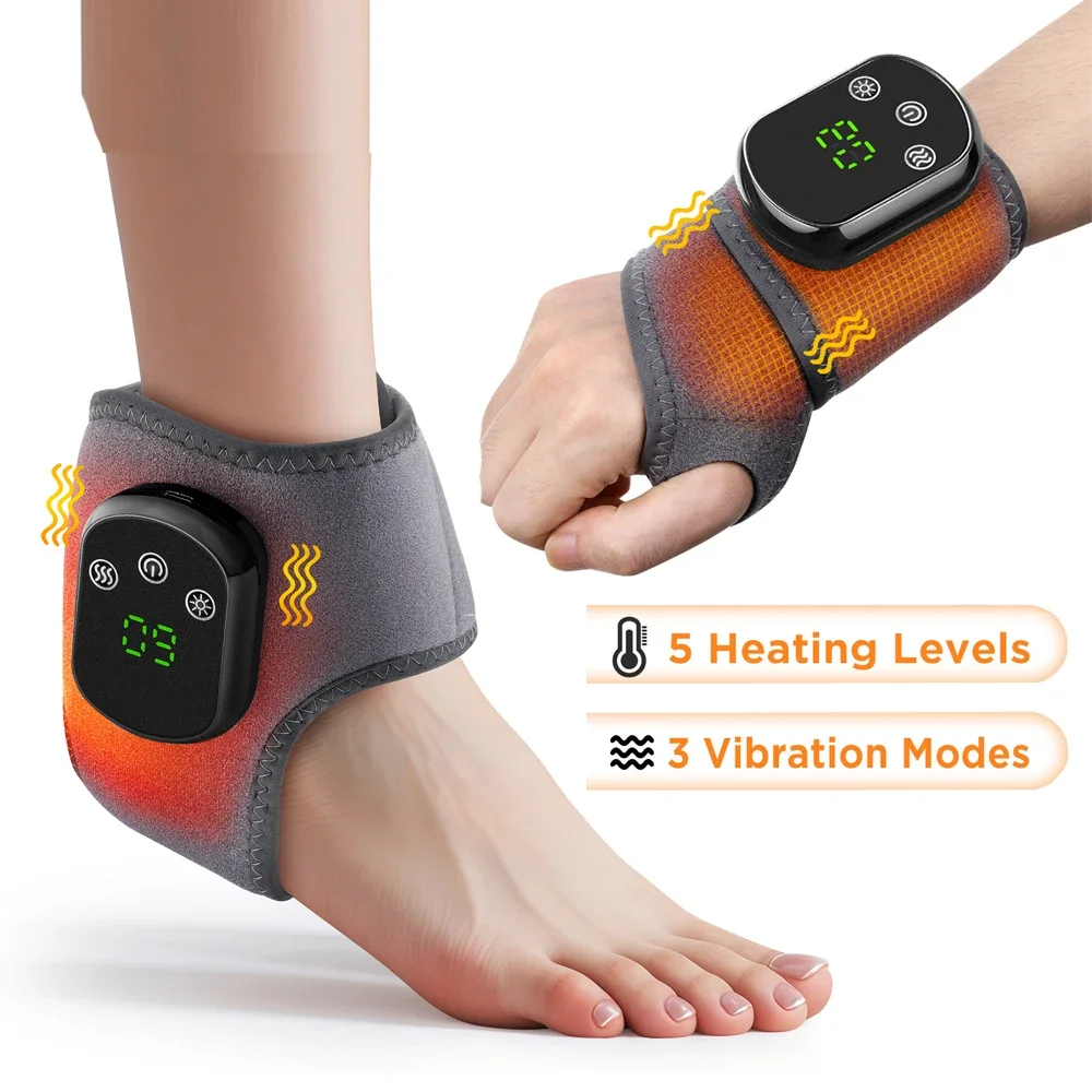 

Foot Heat Massager Hot Compresses Vibration Massager Breathable Material USB Foot and Ankle Joint Hot Compress Protection