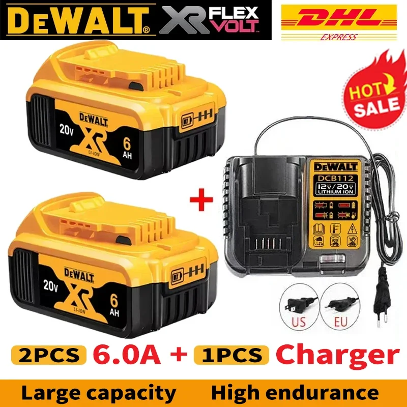

Оригинальный аккумулятор большой емкости DEWALT 20 В MAX XR 6 Ач, совместимый с электроинструментами DCB606 DCB205 DCB206 DCBGene DCB200