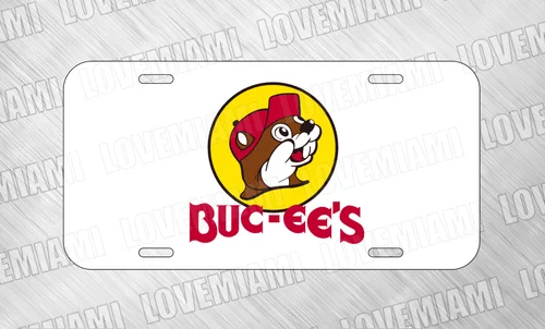 For Bucees Buc-ees Fans Gas Station Petrol License Plate Auto Car Tag FREE SHIP Aluminum