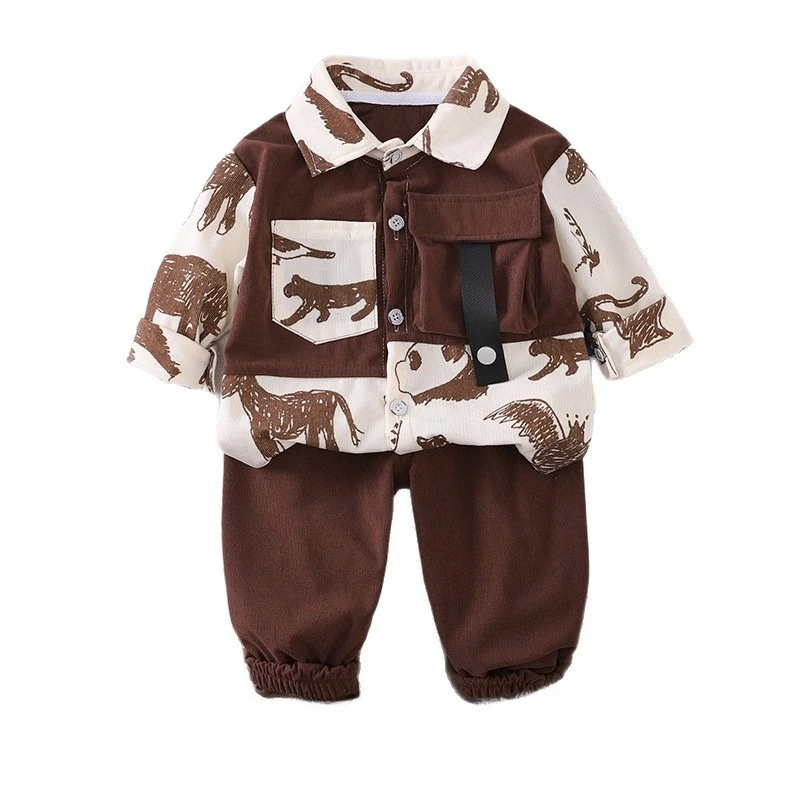 

New Spring Autumn Baby Clothes Suit Children Jacket Pants 2Pcs/Sets Kids Boys Clothing Infant Cartoon Costume Toddler Tracksuits