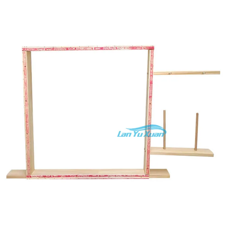 80x80cm Wholesale Wood Frame DIY Handmade Weaving Carpet Embroidery Solid Wooden Easel for Tufting Gun