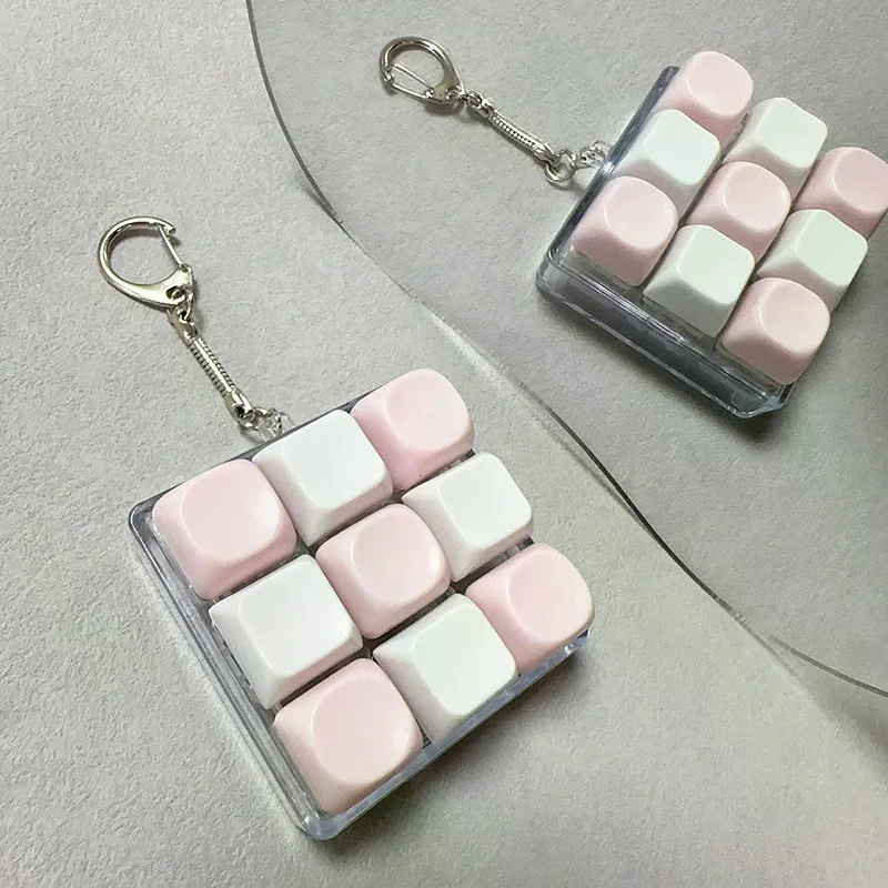 9 Keys Mechanical Keyboard Axis Tester Button Keycap Keychain Keyboard Keychain Toy Finger Keyboard Caps Toy