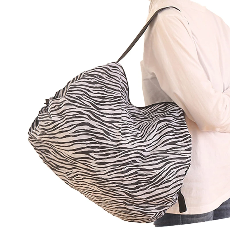 1 Stück faltbare Einkaufstaschen, faltbare Aufbewahrungstasche mit Griff, tragbare Reise-Tarnhandtaschen, große Kapazität, Nylontasche – Detail 16