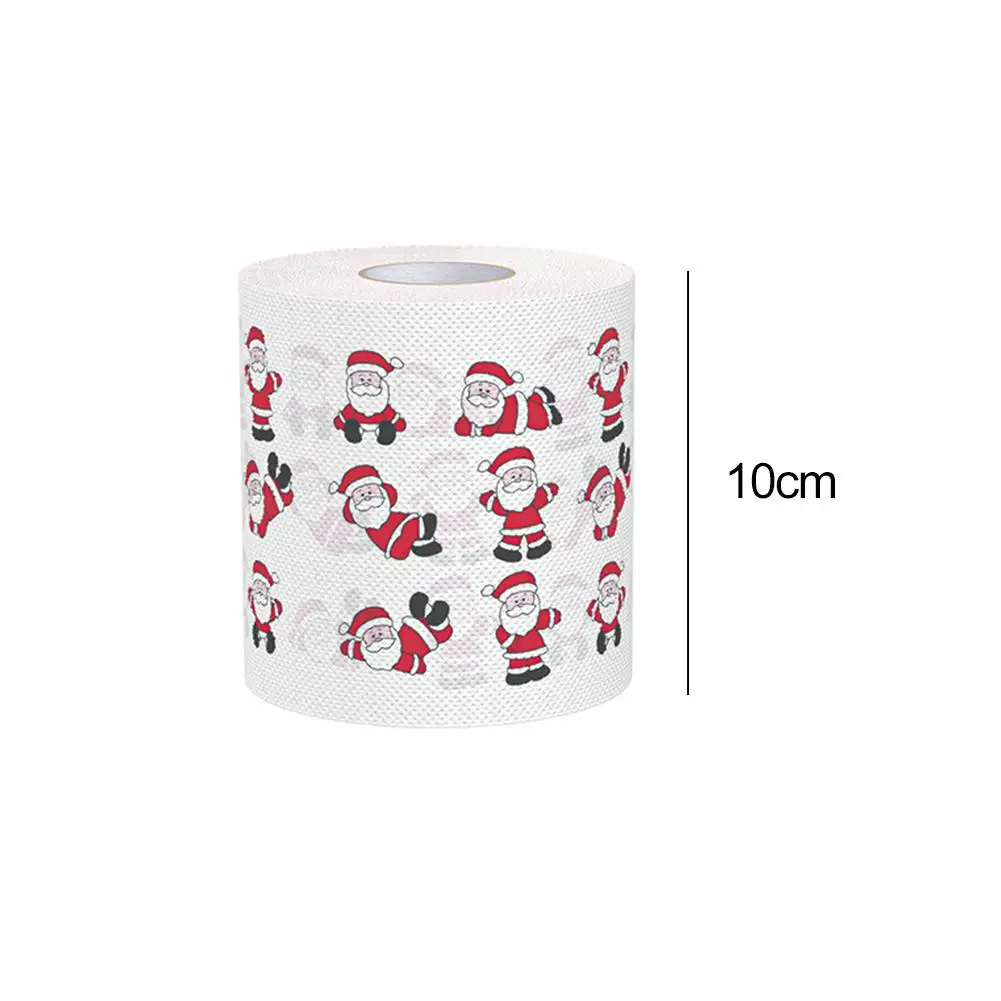 عيد الميلاد مناديل حمام ورقة سعيد 2026 السنة الجديدة لوازم عيد الميلاد عيد الميلاد الأنسجة لفة منديل المطبخ أداة ديكور المنزل السنة الجديدة