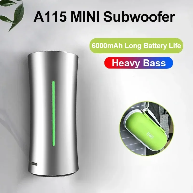 مكبر صوت EWA A115 بلوتوث 5.0 محمول لاسلكي TWS زوج عميق باس ستيريو لاسلكي مزدوج وحقيبة سفر مكبر صوت بطاقة TF