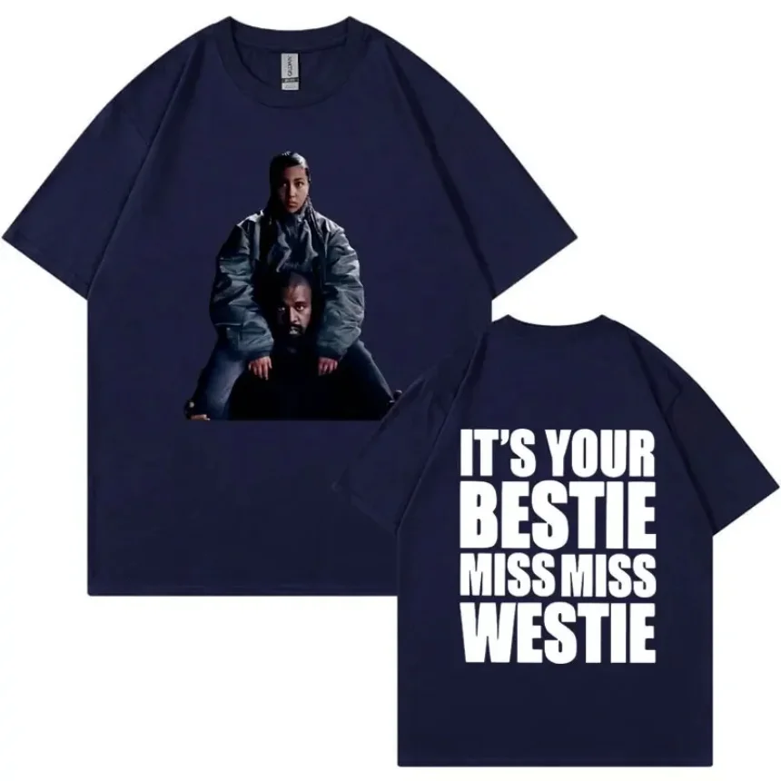 Vultures Ye Kanye & North West Talking Music Video Miss Miss Westie T-Shirt Men Women Retro Style Street T Shirts Tops Oversized