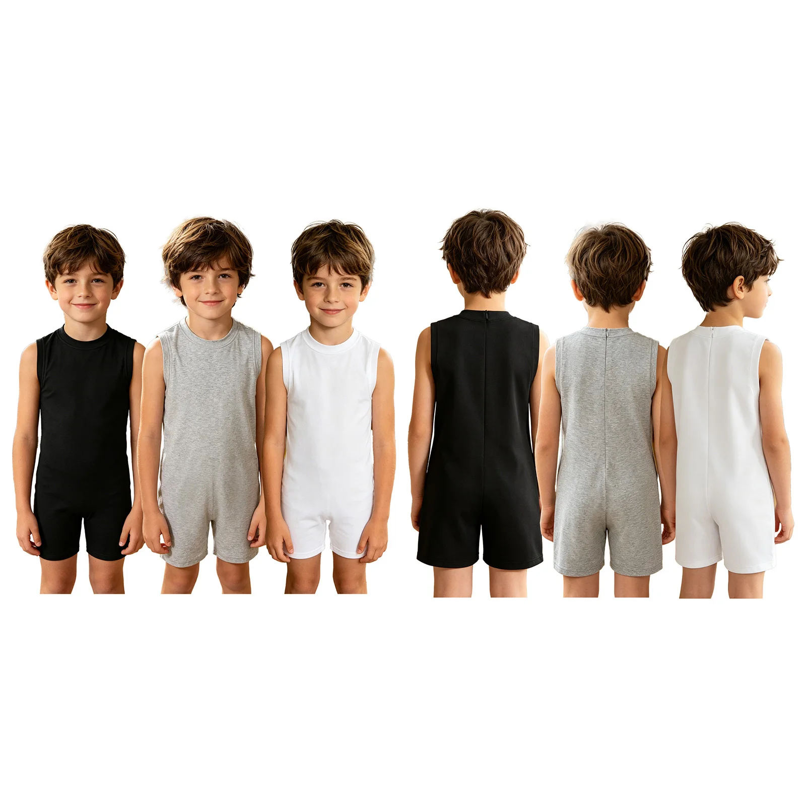 Boys Girls Special Needs Adaptive Clothing for Autism Child Anti-strip Zipper Button Crotch Jumpsuit Homewear Sleepwear 3pcs/lot