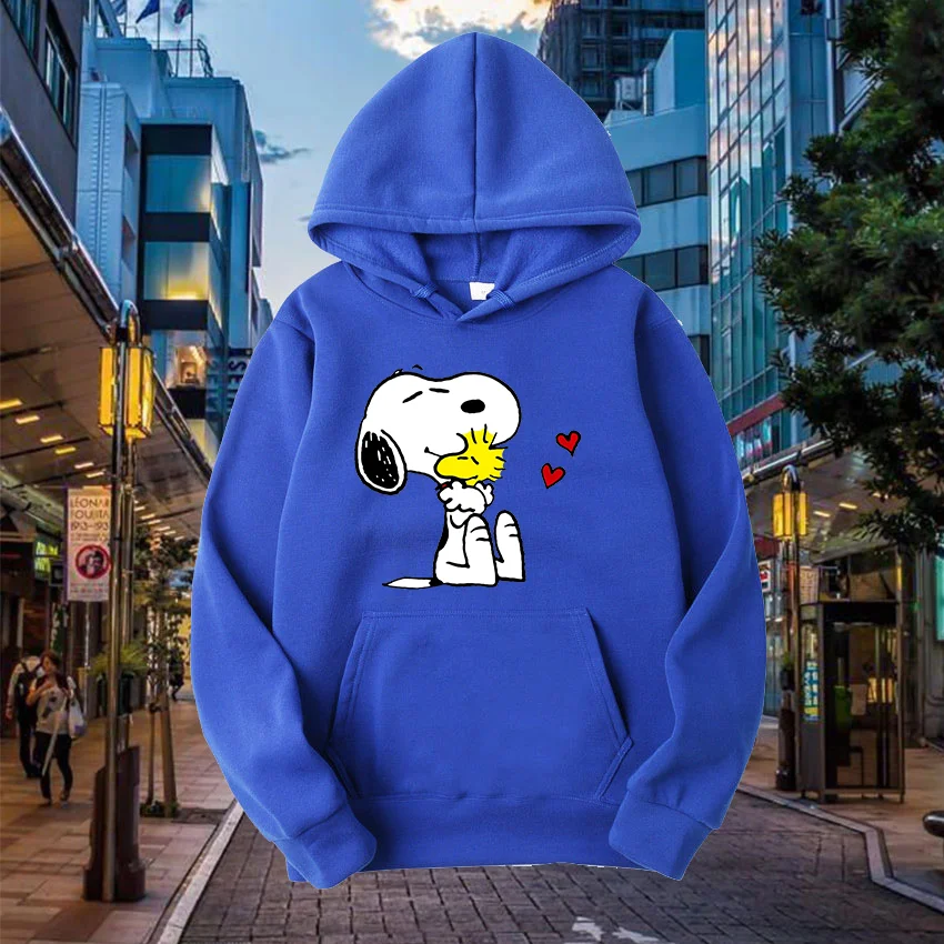 Personagem de desenho animado feminino e masculino com capuz capuz esportivo, Snoopy, ie Brown, casual, popular, esportes, casais