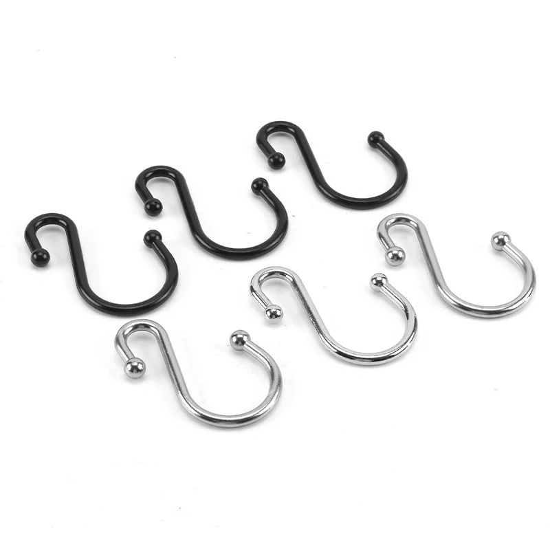 Metal Clothes Hanger S Hook Shower Curtain Hook Kitchen Hanger Hook Metal S-hook Bathroom Accessories