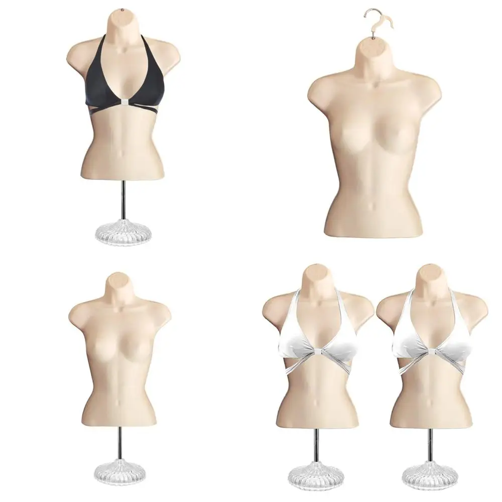 

Female Hollow Mannequin Set with Acrylic Stand and Metal Pole, Small to Medium Sizes, Display Town Female Mannequin for Storefro