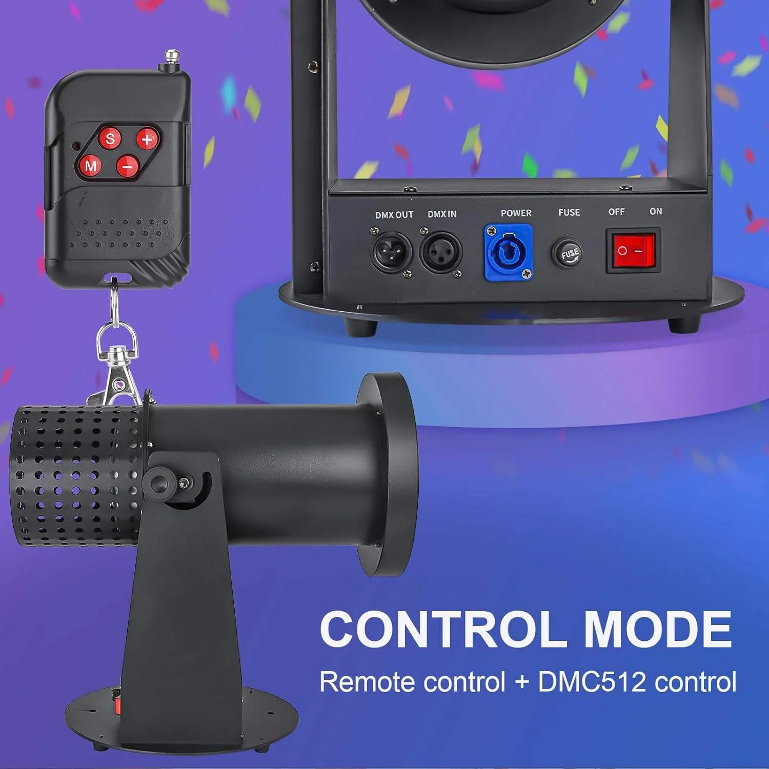 

Доставка из ЕС: Конфетти-машина Butoy 1500 Вт, 12 светодиодов RGB, с CO2, для свадеб, вечеринок, мероприятий, разноцветная, с функцией выдувания бумаги