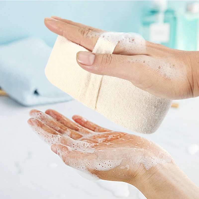 Esponja de Luffa Natural para baño, exfoliante de ducha para todo el cuerpo, cepillo de masaje saludable