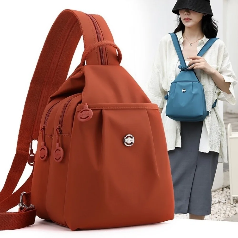 Fashion Oxford Fabric Backpack Multi Layer Large Capacity Chest Bags Multi-purpose Waterproof Crossbody Bag Outdoor Hiking