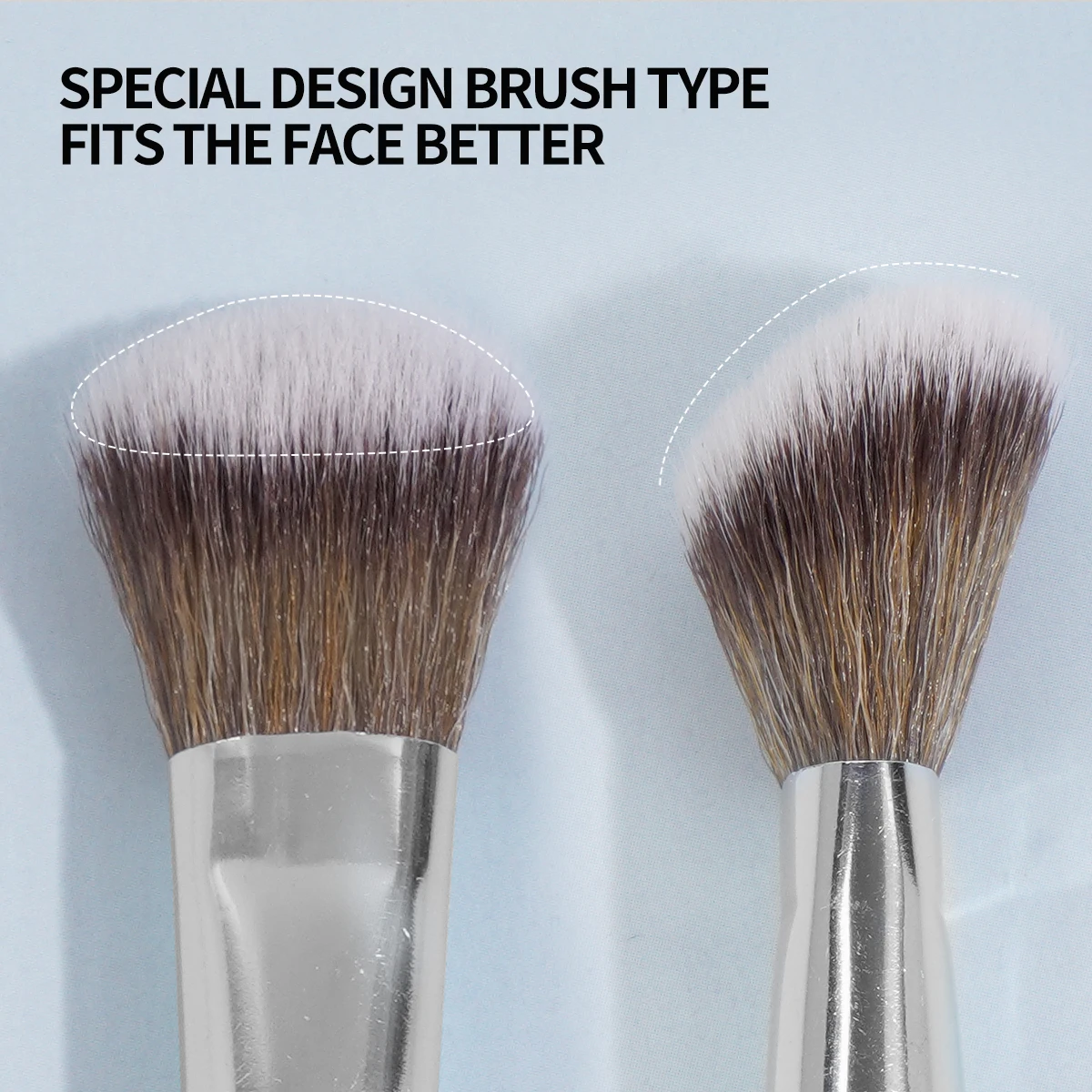 5pcs/set Foundation Concealer Makeup Brush Contour Blush Brush Flawless Under Eyes Soft Fiber Cosmetic Makeup Tools