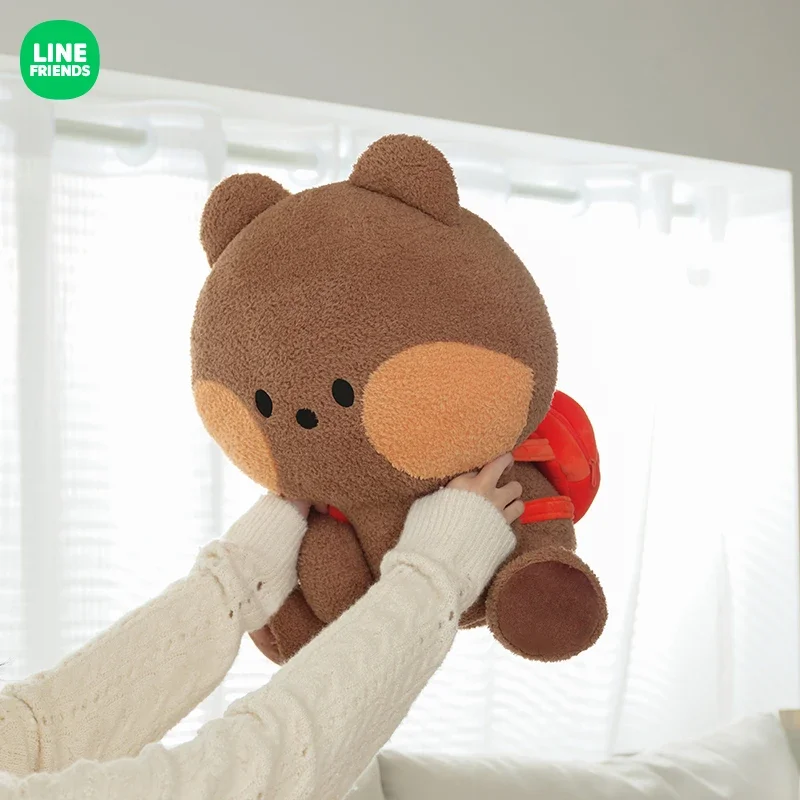 Line Friends Original 45Cm Brown Bear Sally Oversize Plush Doll Anime Soft Kawaii Home Pillow Ornaments Valentine's Day Gift Toy