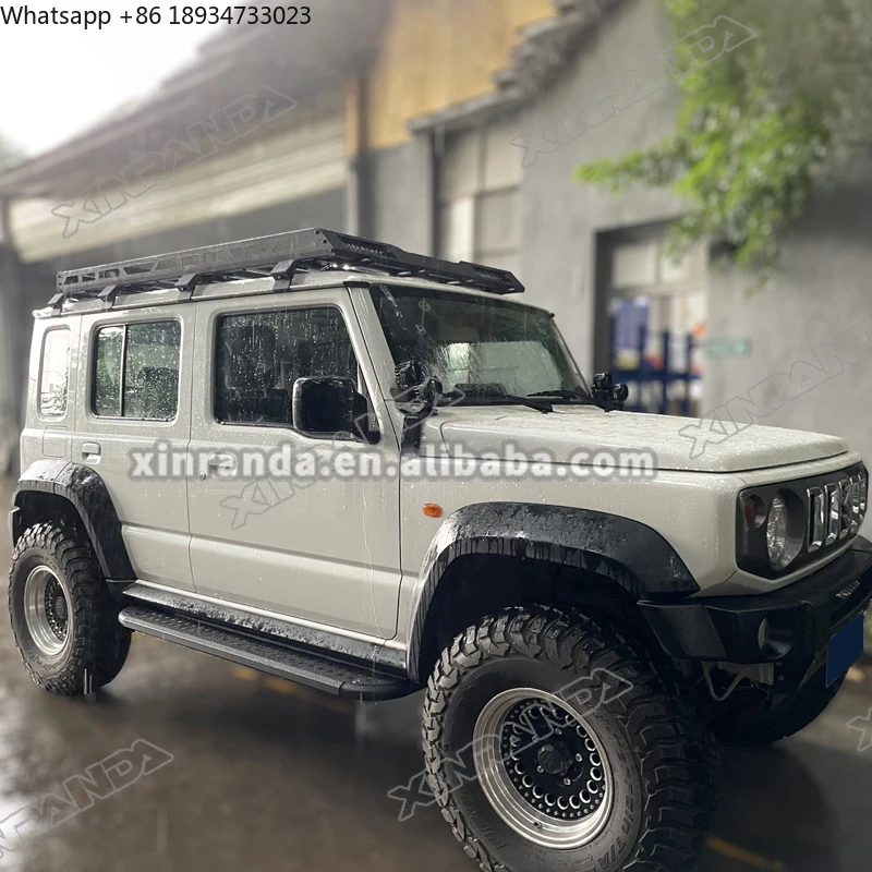 رف سقف جيمي من سبائك الألومنيوم الأسود بدون أضواء لسوزوكي جيمي 5 ملحقات الباب طراز JB64 JB74
