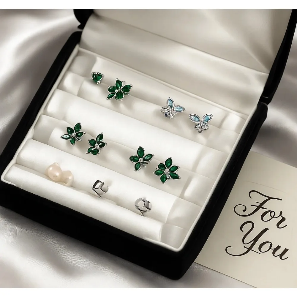 

Гипоаллергенный набор из 25 стальных серег: пусеты и кольца с плоской задней частью для чувствительной кожи, для нескольких проколов