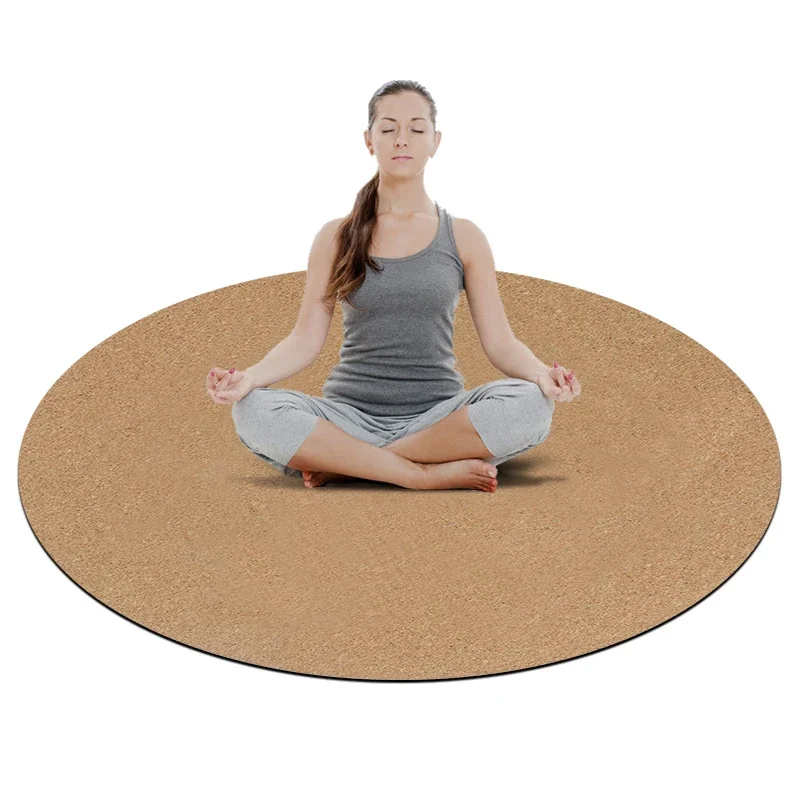 

Premium Meditation 130cm 1.5mm Organic Non Toxic Natural Rubber Custom Large Round Circle Cork Yoga Mat