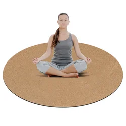Premium Meditation 140cm 4.5mm Organic Non Toxic Natural Rubber Custom Large Round Circle Cork Yoga Mat