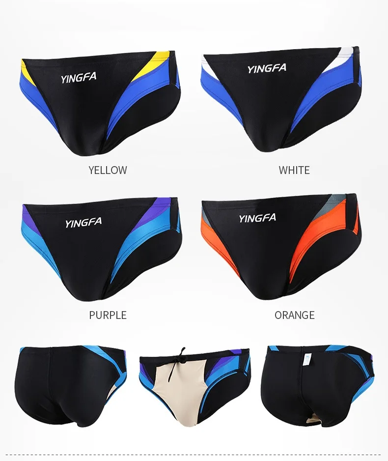 YINGFA Swimwear Men Boys Low Waist  Swim Briefs Competitive Swimming Suit Triangle Racing Swimsuits