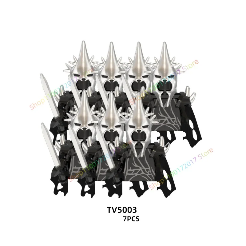 7 قطعة فيلم أنيمي TV6401 TV6402 سلسلة عمل أرقام كتل لعبة Orcs جنود حروب القرون الوسطى قوالب بناء نموذج اللعب هدية