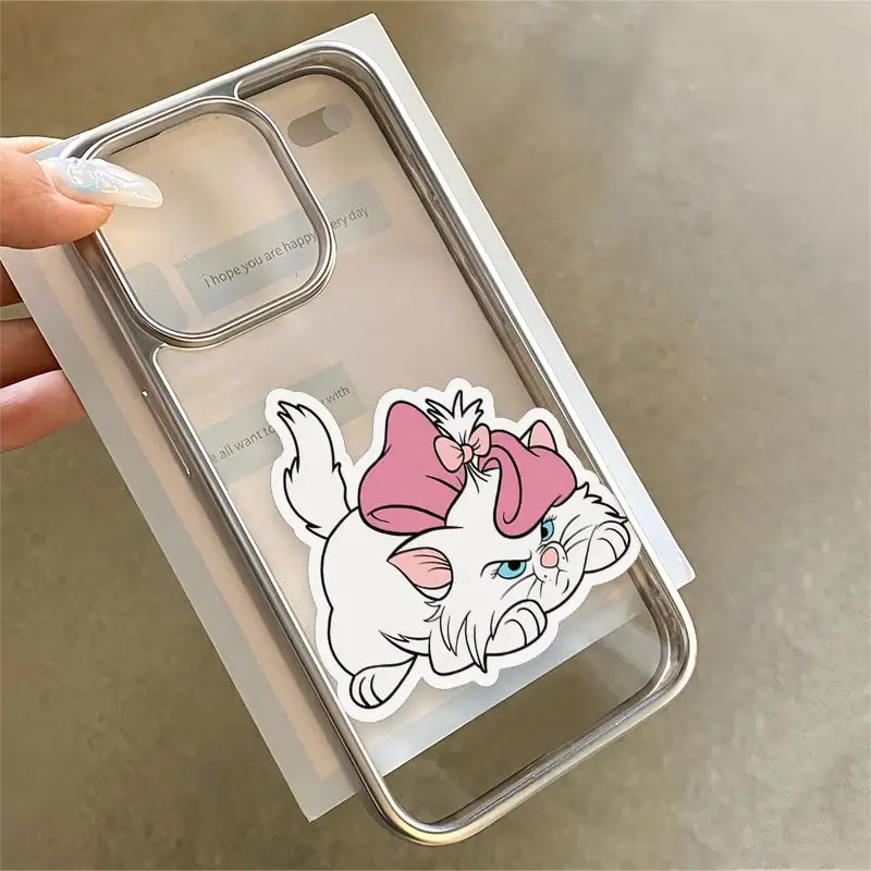 Disney Marie Cat Anger Crazy Cute Phone Case For iPhone 16 15 14 13 12 11 Pro Max XR XS X 7 8 Plus Silicone Plating Clear Cover