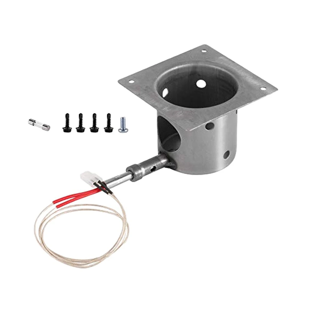 Fire Pot And Ignitor Kit For Traeger And Pitboss-Pellet Grills,14 Gauge Steel Burn Pot With Hot-Rod Replace,High Heat Durability