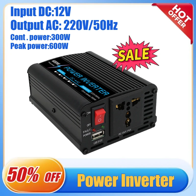 

Инвертор мощности 600 Вт, инвертор переменного тока 220 В для производства солнечной энергии/полевых операций/генерации автомобильной энергии/аварийно-спасательных аппаратов