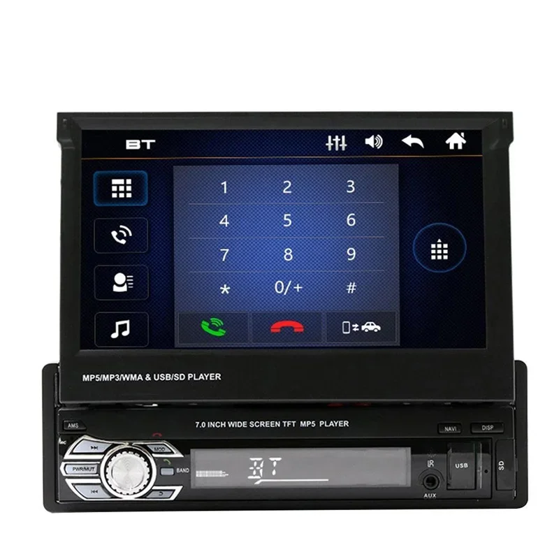 7inch  Car Stereo 1din bt Car Radio Manual Control Touch Screen Car dvd Multimedia Player BT FM Music MP5 Audio Video