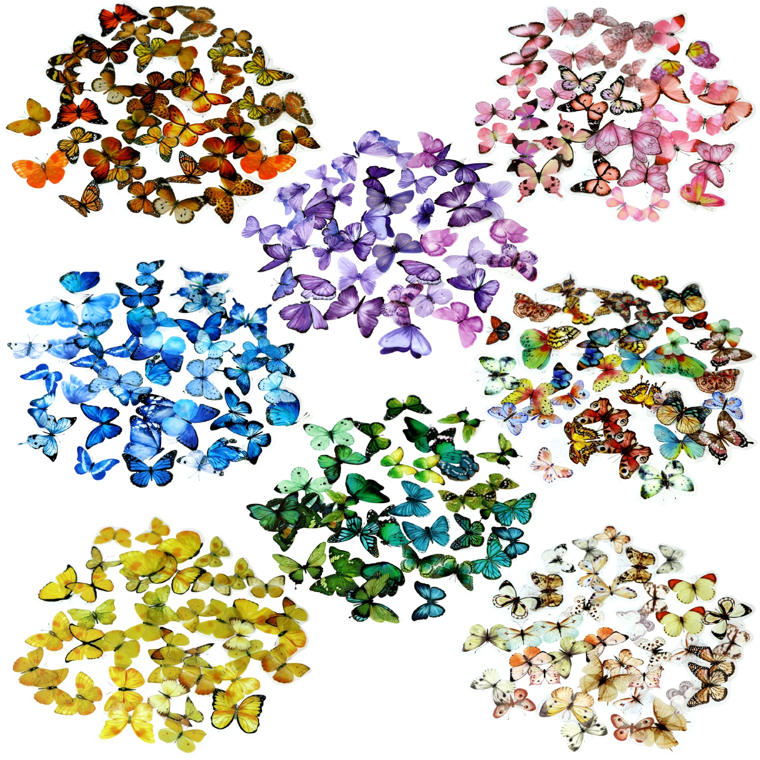 40 teile/paket Bunte Schmetterling PET Aufkleber Natur Serie Retro Literarischen Journaling Scrapbooking Album Notebook DIY Collagen