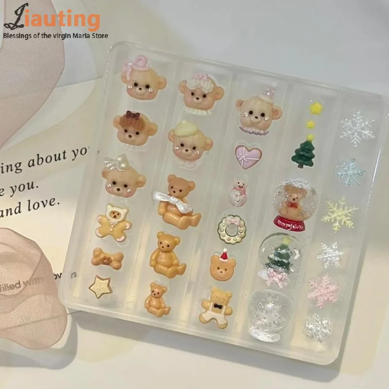 Molde de silicona transparente para decoración de uñas, hebilla de cinturón, flor, mariposa, trébol de cuatro hojas, molde para decoración de uñas 3D, plantilla de manicura