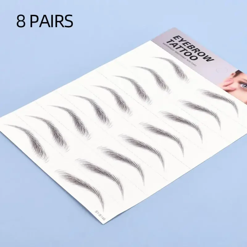 Autocollant de tatouage de sourcils bionique Double 6D, comme un faux sourcils, imperméable et durable, noir et marron, cosmétiques