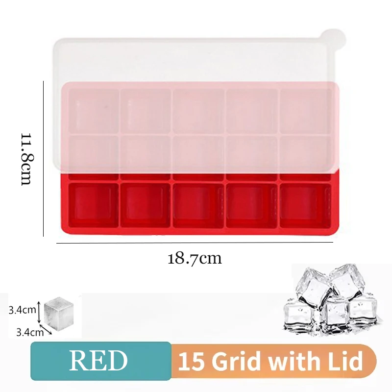 Siliconen ijsblokjesbakje 4/6/15 vierkante ijsblokjesvormen 3x3 cm herbruikbare ijsblokjesvorm voor whisky cocktail sap drinken