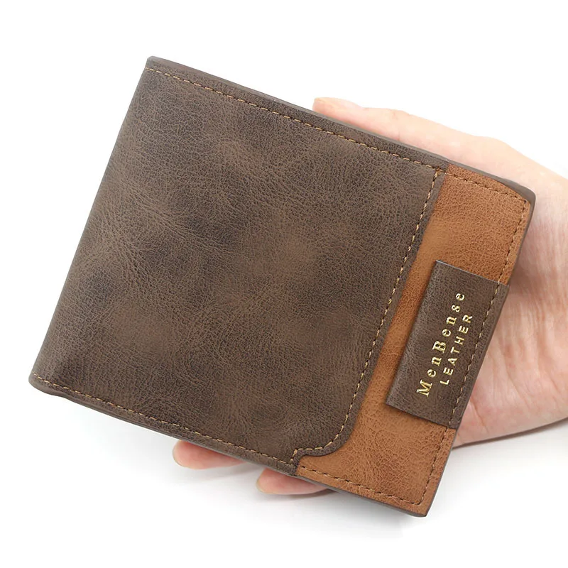 New Men Wallets Small Short Card Holder Zipper Male Purses Classic Coin Pocket Photo Holder Men's Wallet Money Clips