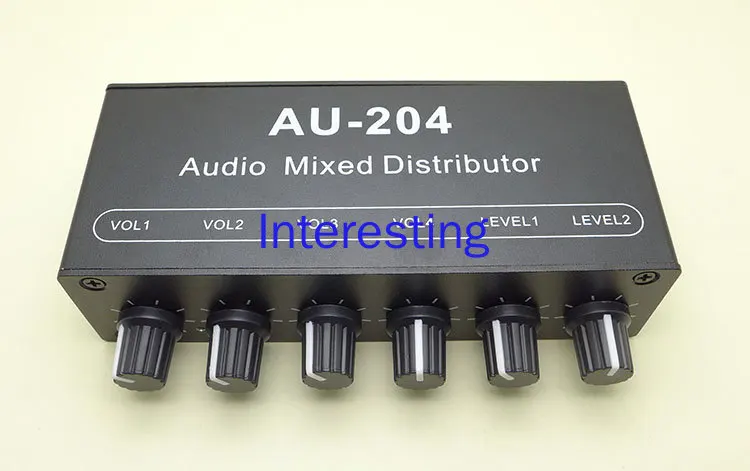 Стерео Аудио Смешивание двухсторонний вход четырехсторонний выход усилитель для наушников усилитель мощности демультиплексор один на четыре выхода