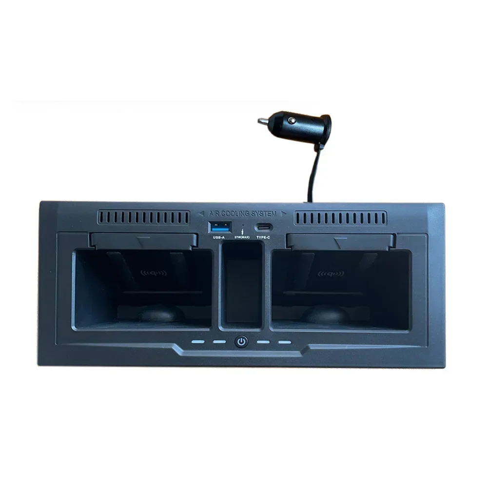 Car Wireless Charger Tray Pad For Land Rover For Defender 90 110 20-23 Dual position Car Wireless Charger Central Storage Box