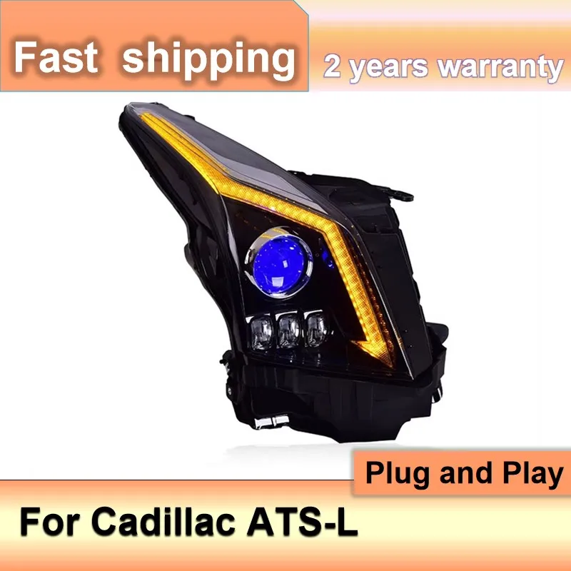 Car Accessories for Cadillac ATS Head Lights 2014-2017 GTR Headlight ATS-L ATSL DRL Turn Signal Low High Beam Projector Lens