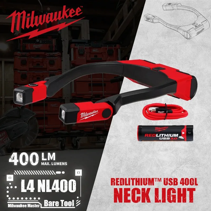 Milwaukee L4 NL400-301/2117-21 REDLITHIUM™ USB 400L Neck Light