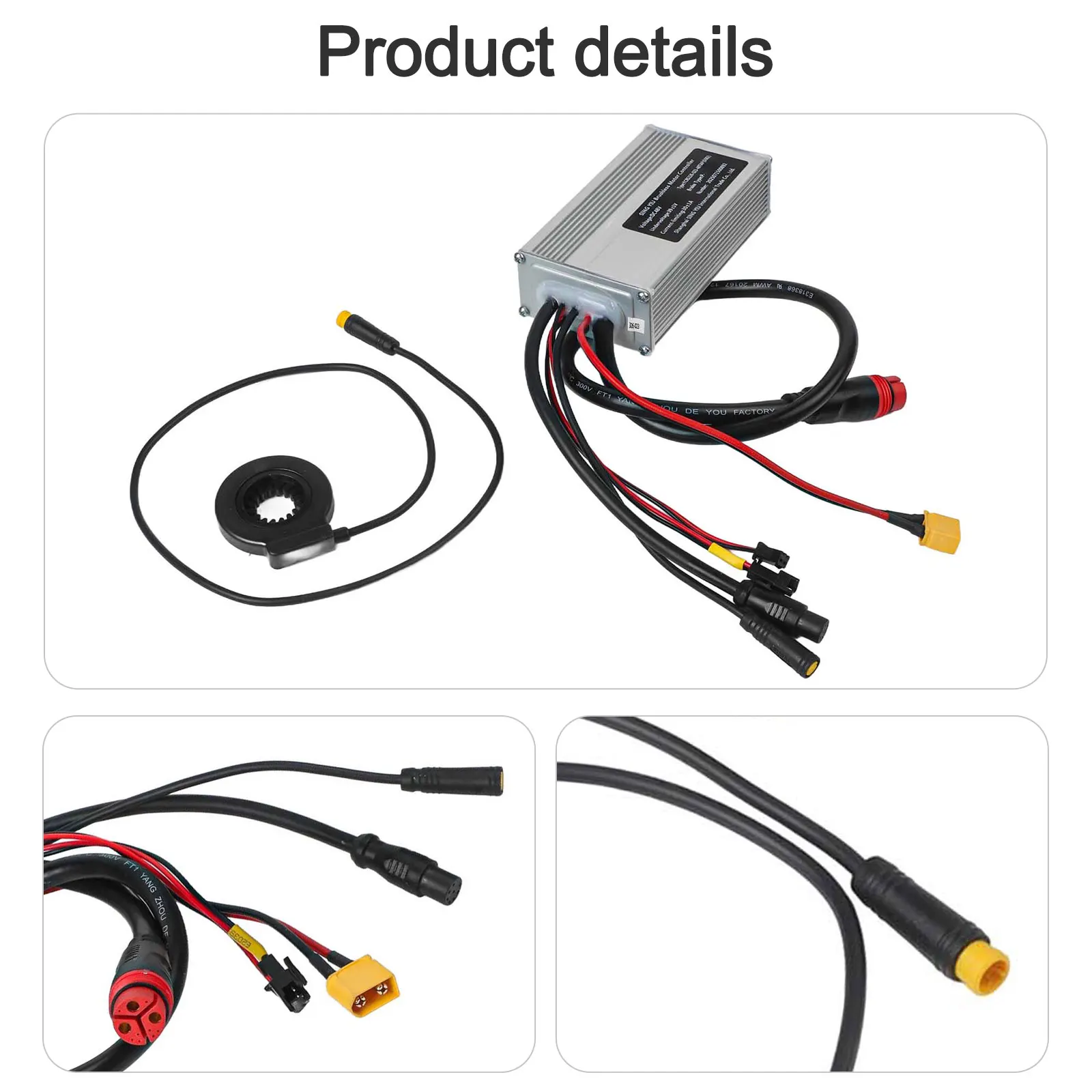48V Brushless E-bike Controller Aluminum Alloy Controller Sine Wave Controller Low Malfunction Wires Sensitive Braking Control