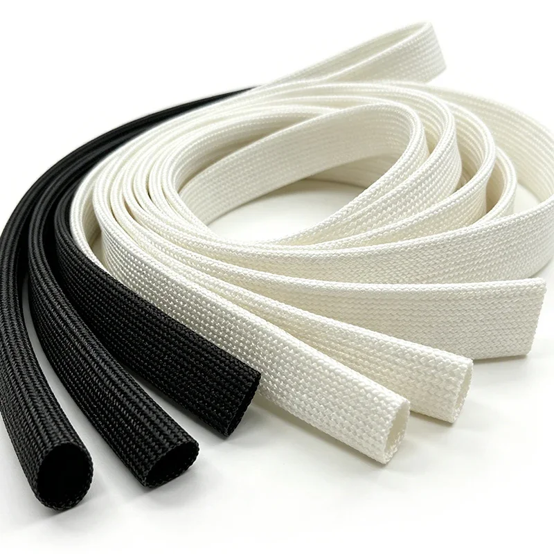 2m/5m/10m Fiberglass Braided Sleeve 600 Degree High temperature fireproof For Lighting Cables Neat Management And protection