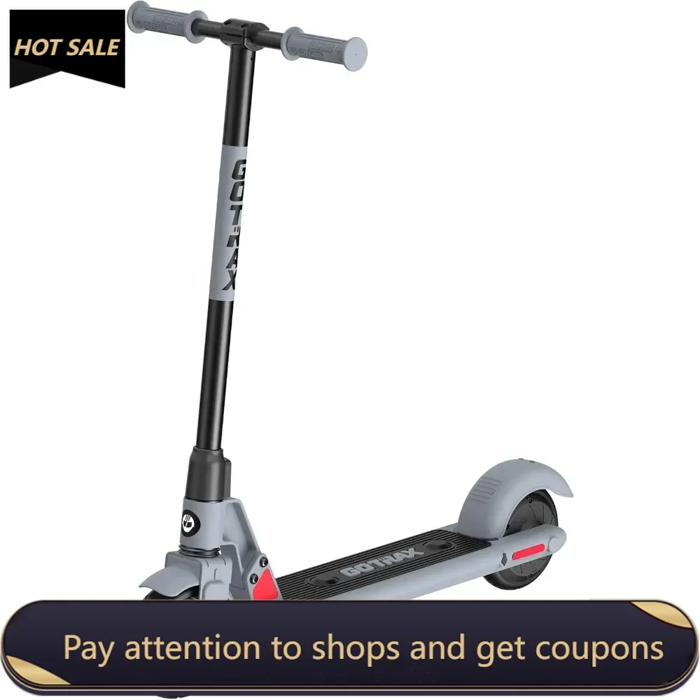 

6" Solid Wheels, Max 4/10 Miles and 7.5/9.4 Mph Speed Power by 150W Motor, Lightweight Electric Scooter for Boy Girl Ages 6-12