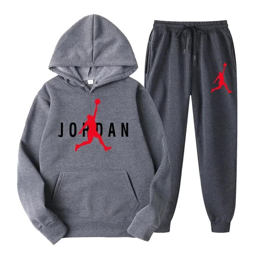 2024 Men's Brand Sports Hoodie Sets Print Sweatshirt Sweatpants Men's Hooded Top Jogger Pants Set Casual Streetwear Sportswear