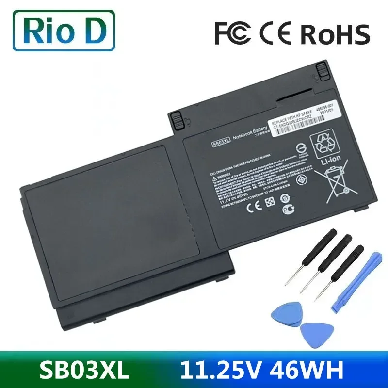 SB03XL 11.25V 46WH  Laptop  Battery for HP EliteBook 820 720 725 G1 G2 HSTNN-IB4T HSTNN-l13C HSTNN-LB4T SB03046XL 717378-001