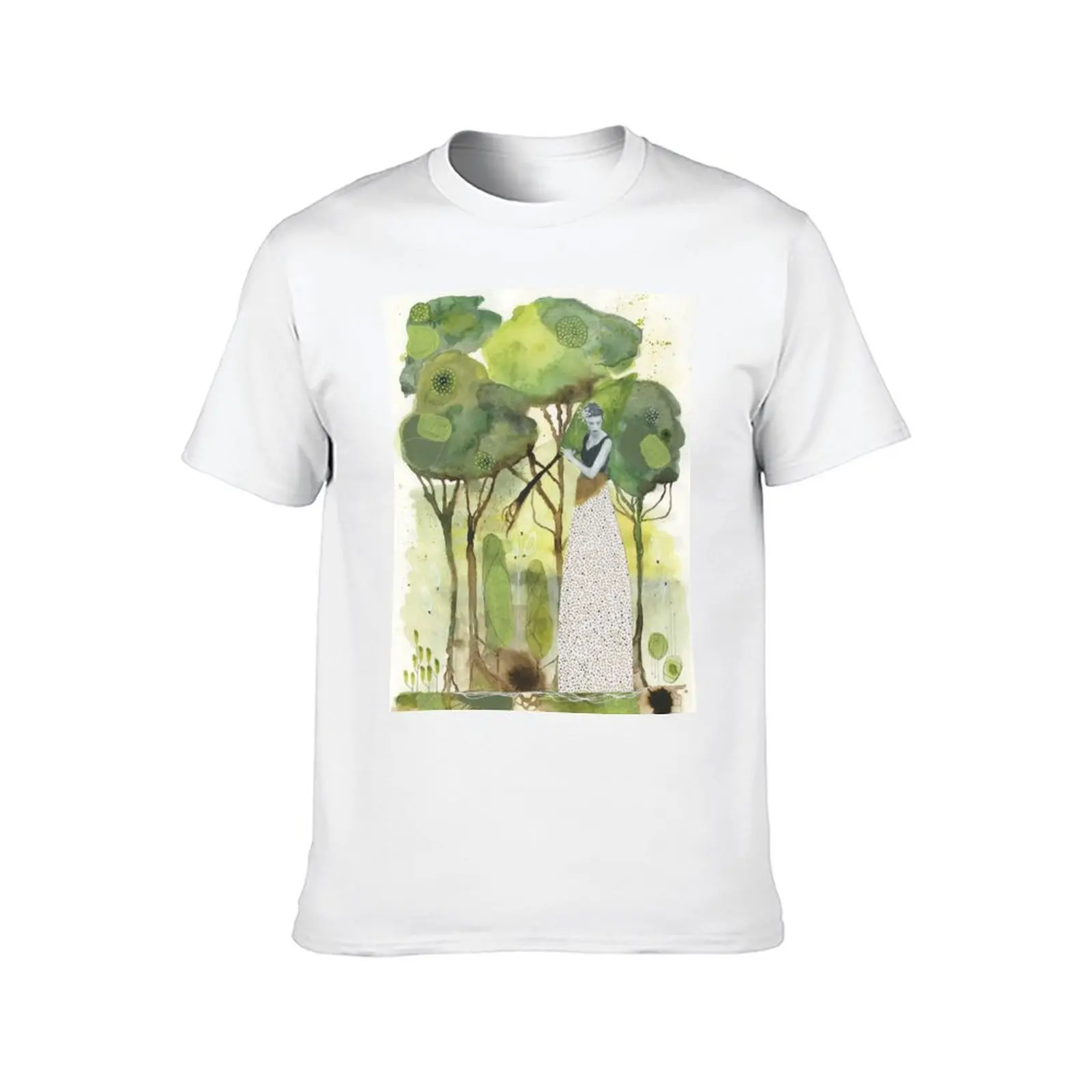 Grow printed from original mixed media art T-Shirt t shirt for man 100 percent cotton graphic t shirts for man T-Shirt