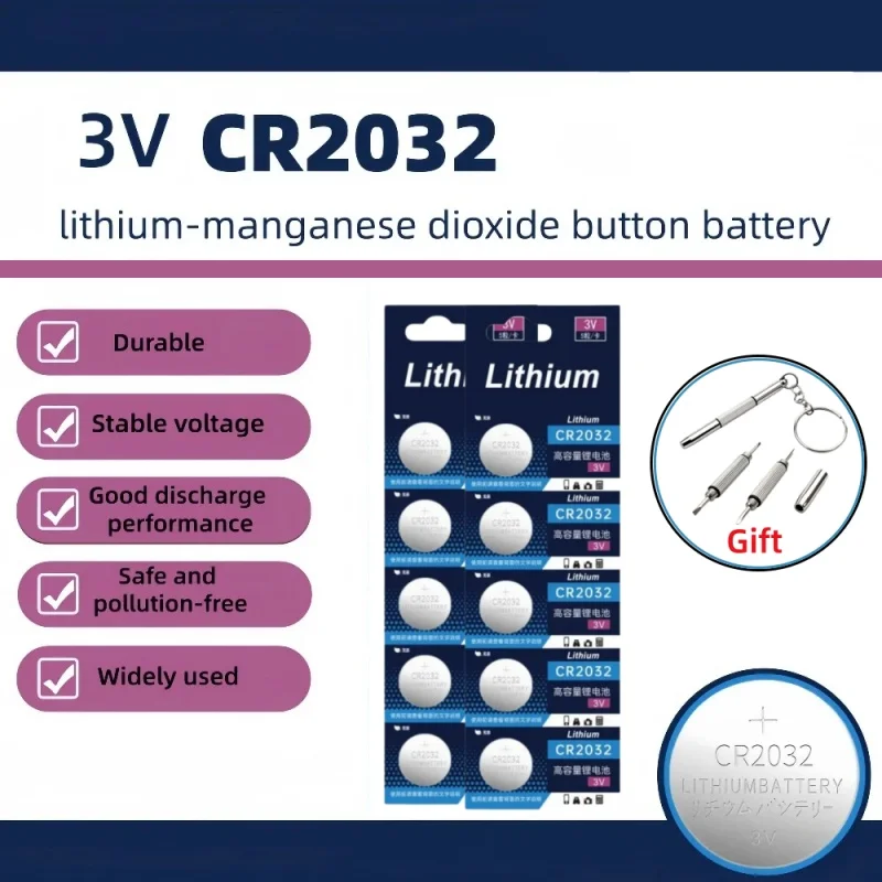 

The Large-capacity 180mAh High-density CR2032 Button Battery 3V Lithium Battery Is Suitable for A Variety of Electronic Products