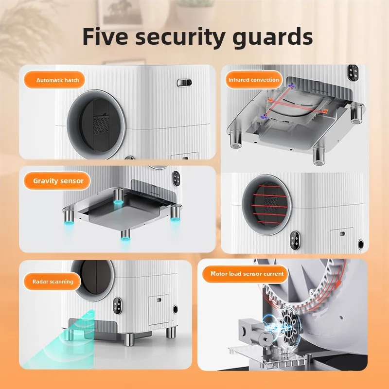 

Умный кошачий туалетный ящик для свежего воздуха, дезодорирующий, большой емкости, автоматический ящик для кошачьего туалета, управление через приложение, самоочищающийся кошачий туалет