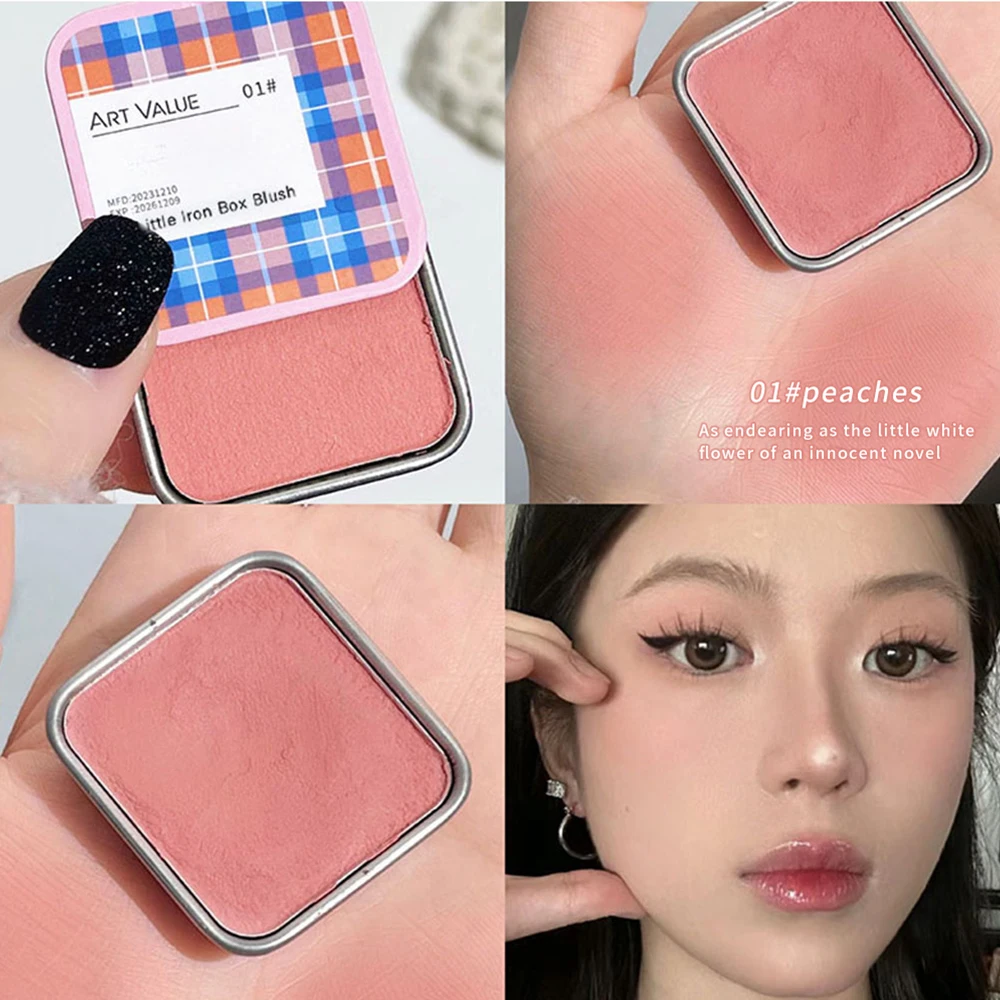 Monochrome Blush Palette Rose Cheek Tint Blusher Powder Small Tin Box Matte Rouge Contour Shadow Palette Natural Eye Face Makeup