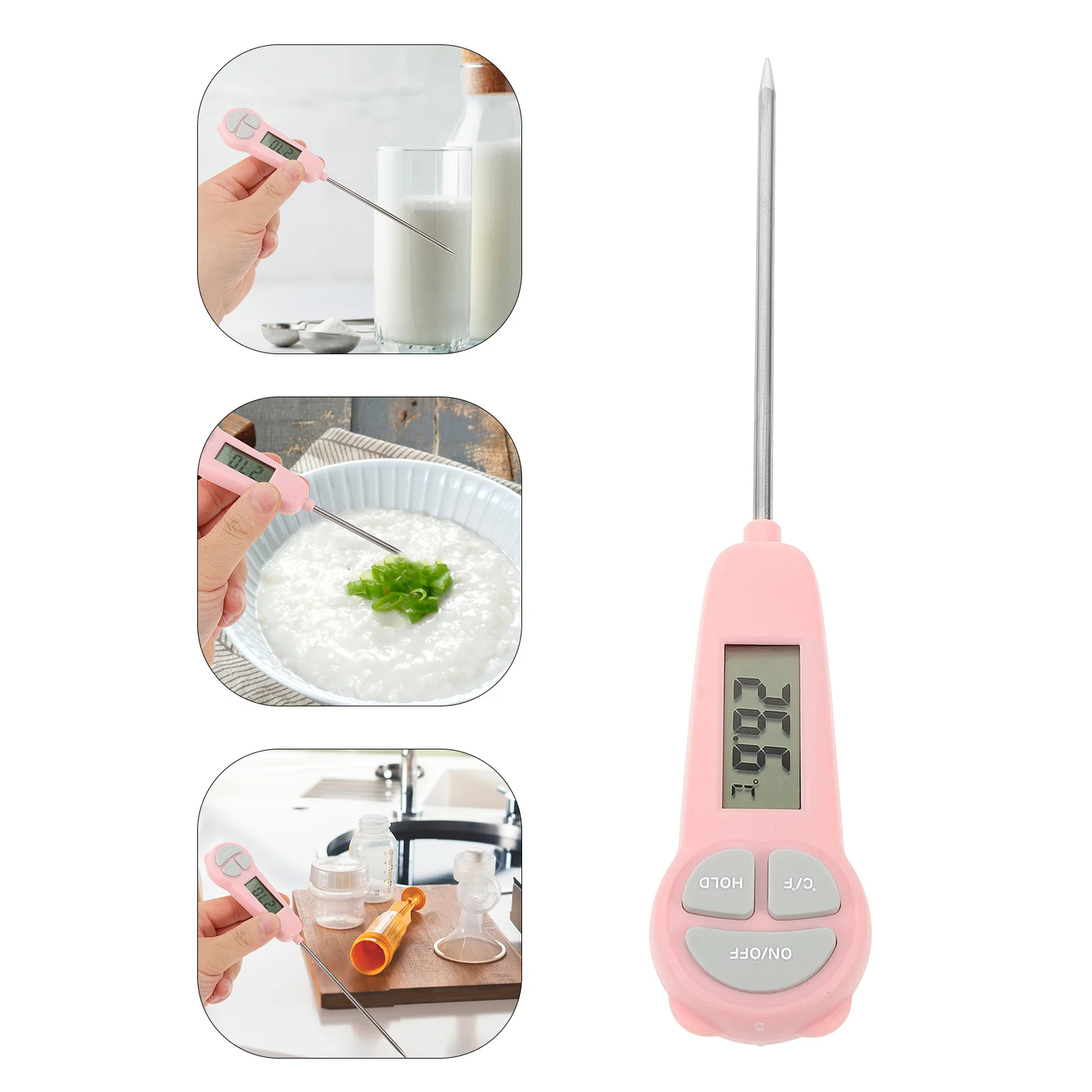 

Digital Cooking Thermometer Instant Read Food Temperature Meter For Liquid Solid Fast Accurate Lcd